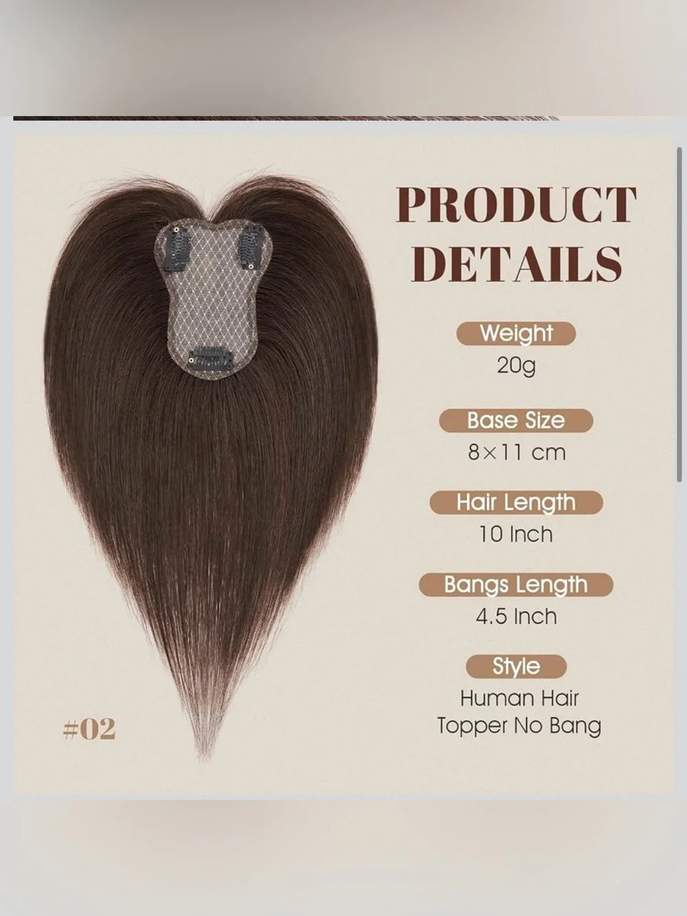 100% Human Remy Toppers With Side Bang